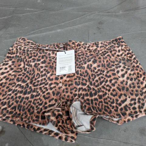 POPPY DELEVINGNE X NOBODY'S CHILD LOLA LEOPARD MICRO SHORTS – LEOPARD PRINT, UK 14