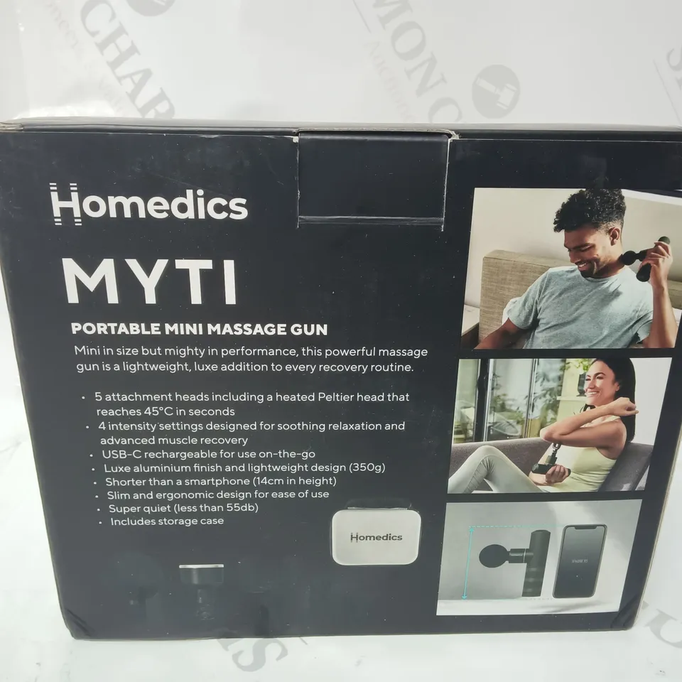 BOXED HOMEDICS MYTI PORTABLE MINI MASSAGE GUN