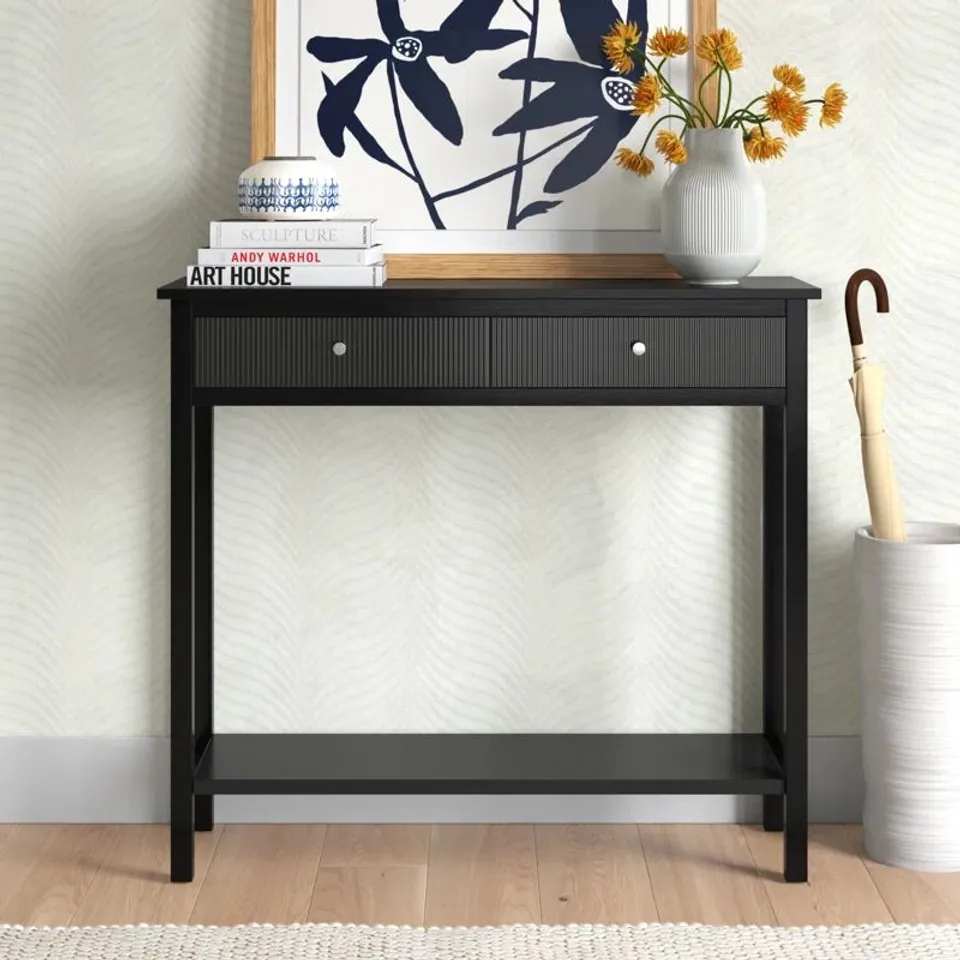 BOXED LORRAINE 90CM CONSOLE TABLE FOR LIVING ROOM FURNITURE