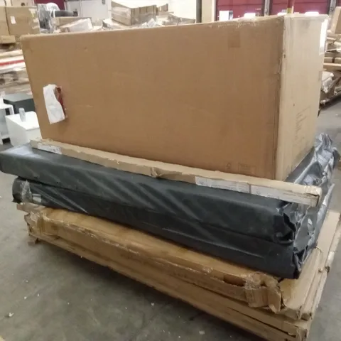 PALLET OF ASSORTED DESIGNER INCOMPLETE FURNITURE PARTS AND PIECES 