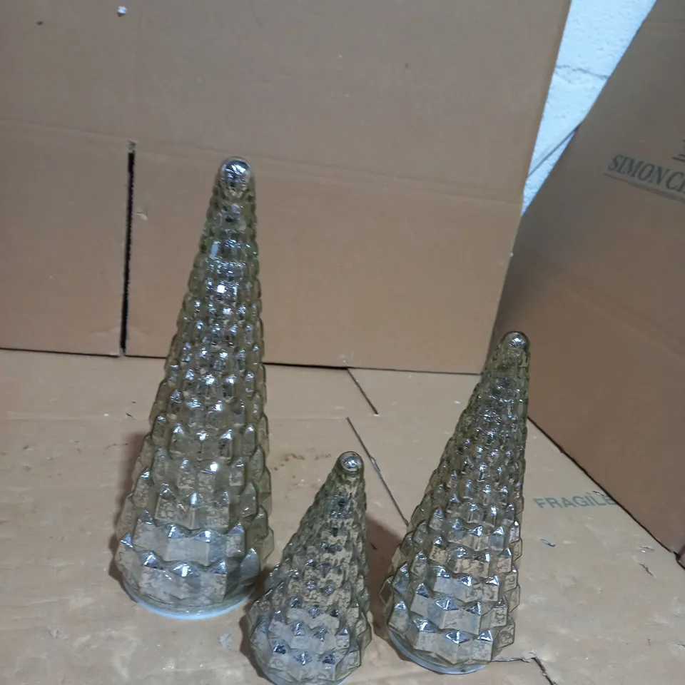 ALISON CORK SET OF MERCURY GLASS TREES