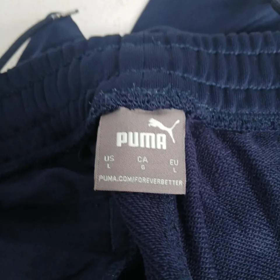 PUMA ITALIA NAVY TRACKSUIT TROUSERS WITH CREST – US L / EU L