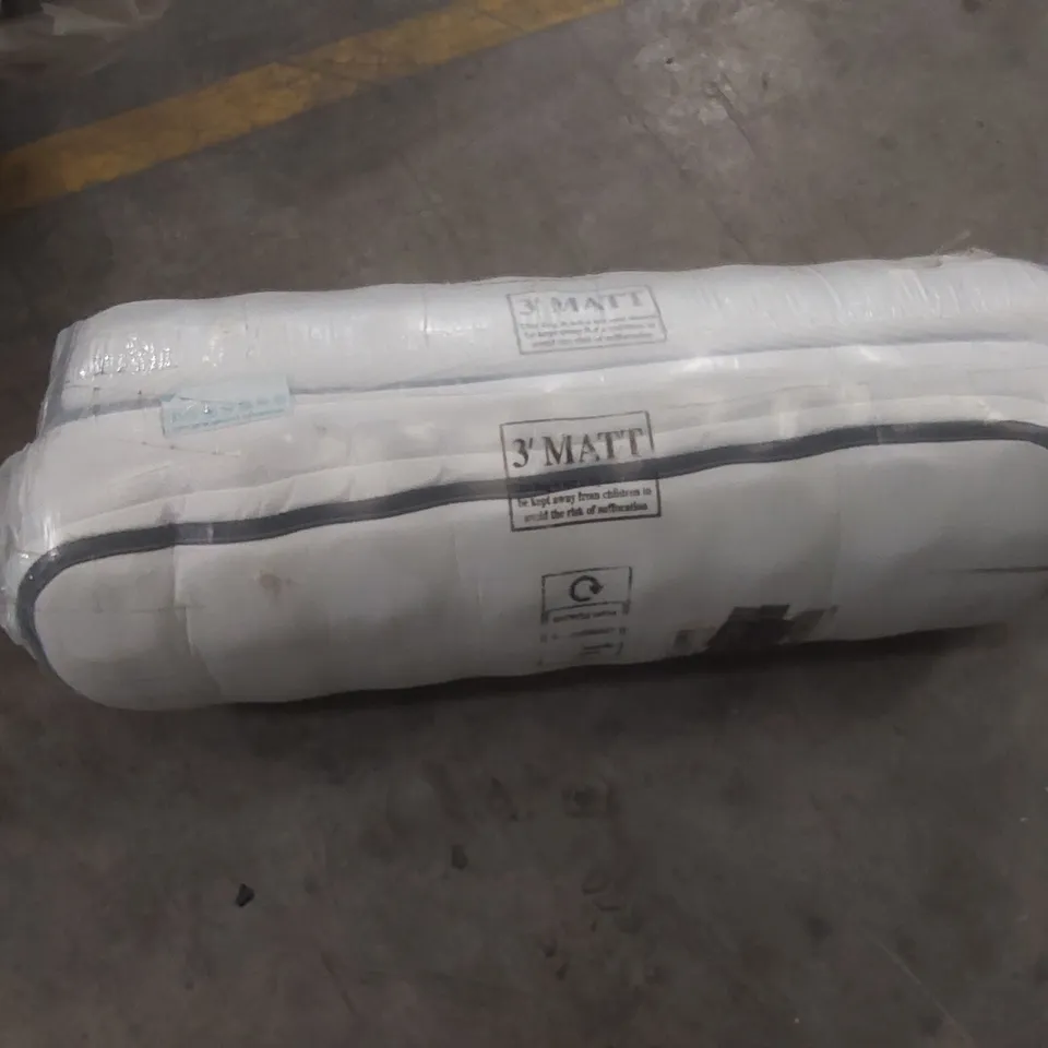 QUALITY BAGGED AND ROLLED OPEN COIL BLUE MEMORY 3' SINGLE MATTRESS