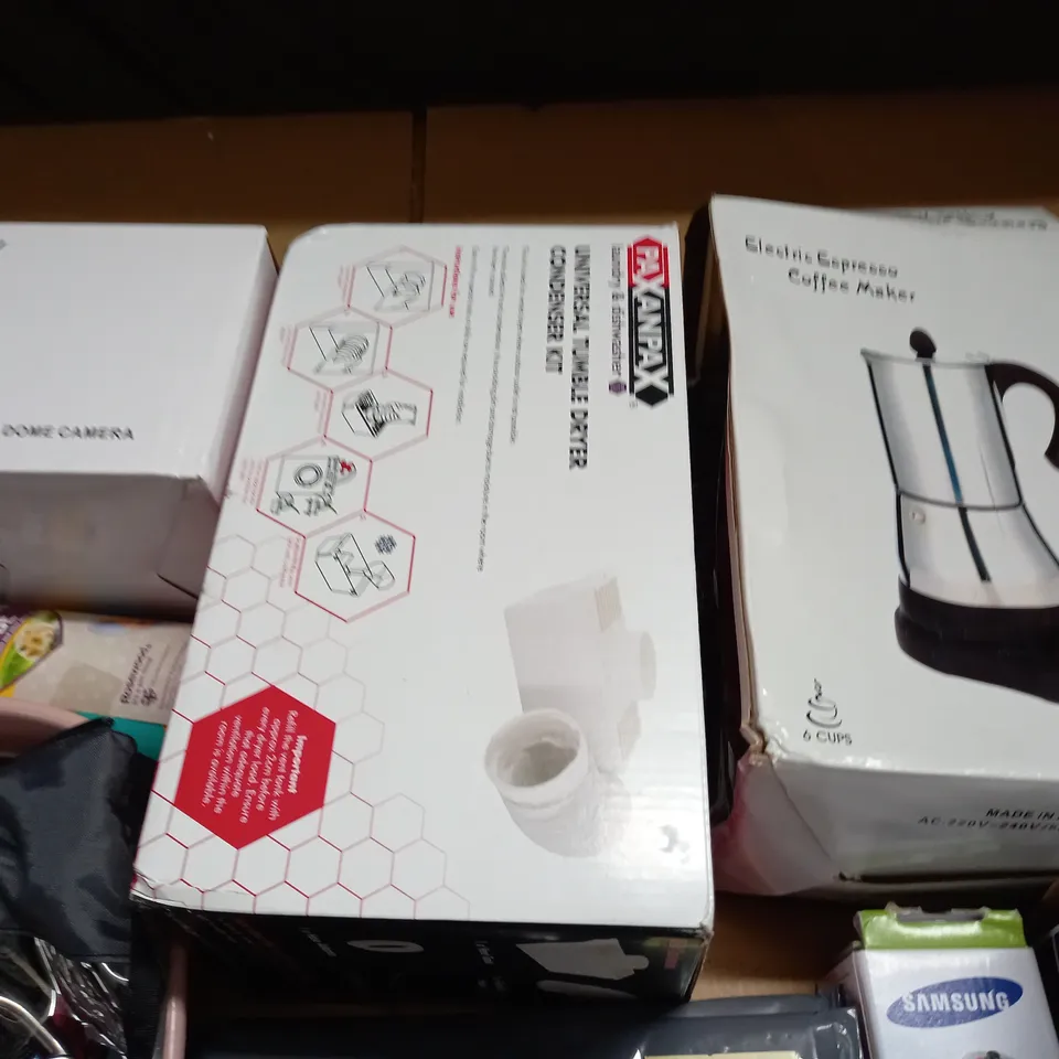 LARGE QUANTITY OF ASSORTED HOUSEHOLD ITEMS TO INCLUDE MINI SPEED DOME CAMERA, KIDS LIFE JACKET AND SAMSUNG WATER FILTER