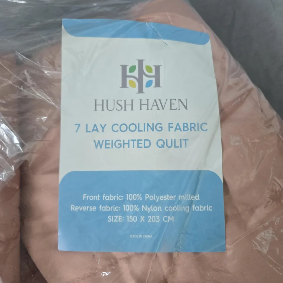 HUSH HAVEN 7-LAY COOLING FABRIC WEIGHTED QUILT – PINK, 150 X 203 CM