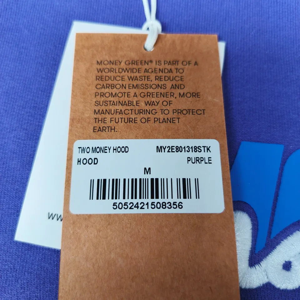 MONEY MOVES PURPLE HOODIE – SIZE M