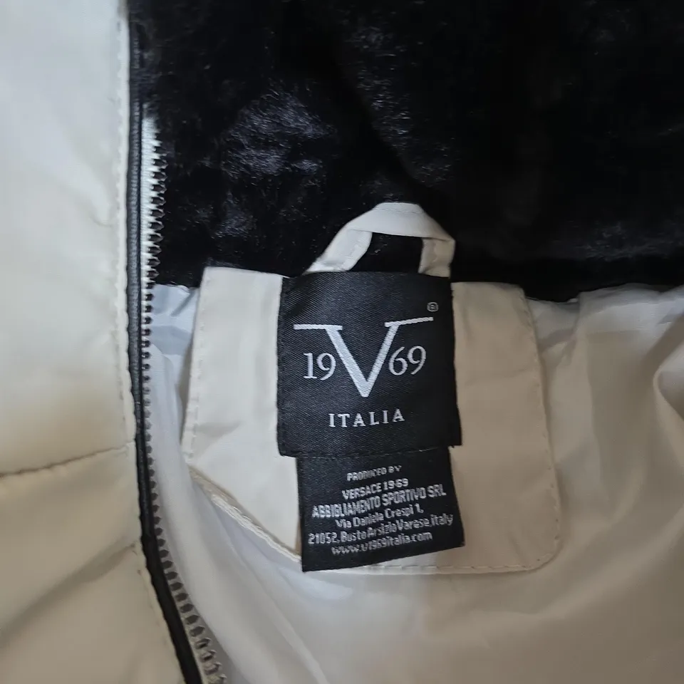 WHITE WOMEN'S PUFFER JACKET – V1969 ITALIA – SIZE L