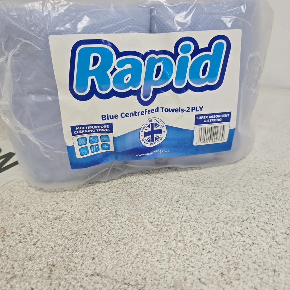 RAPID BLUE CENTREFEED TOWELS 2 PLY 6 PACK