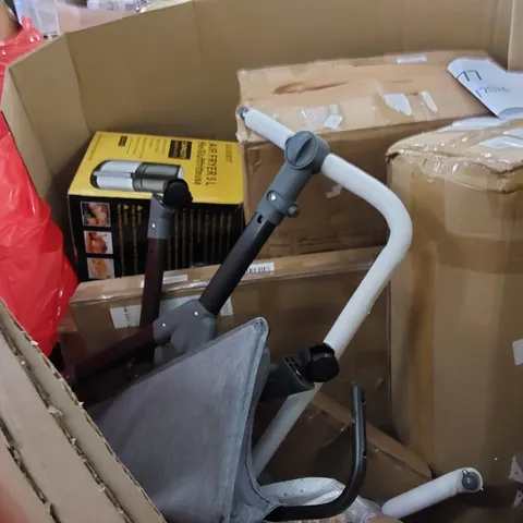 PALLET TO CONTAIN ASSORTED HOUSEHOLD PRODUCTS. INCLUDES AIR FRYER, MATTRESS TOPPER, TOUCH MIRROR ETC 
