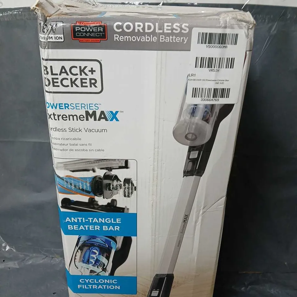 BOXED BLACK+DECKER 18V POWERSERIES EXTREME MAX STICK VACUUM CLEANER - COLLECTION ONLY