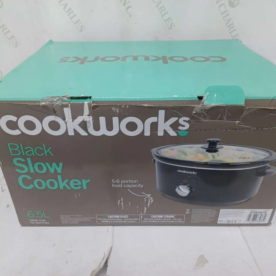 BOXED COOKWORKS SLOW COOKER IN BLACK