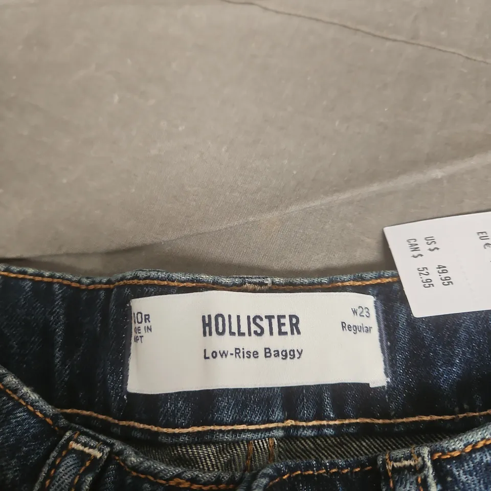 HOLLISTER WOMEN'S LOW-RISE BAGGY JEANS – UK 6 (US 23), DARK DENIM