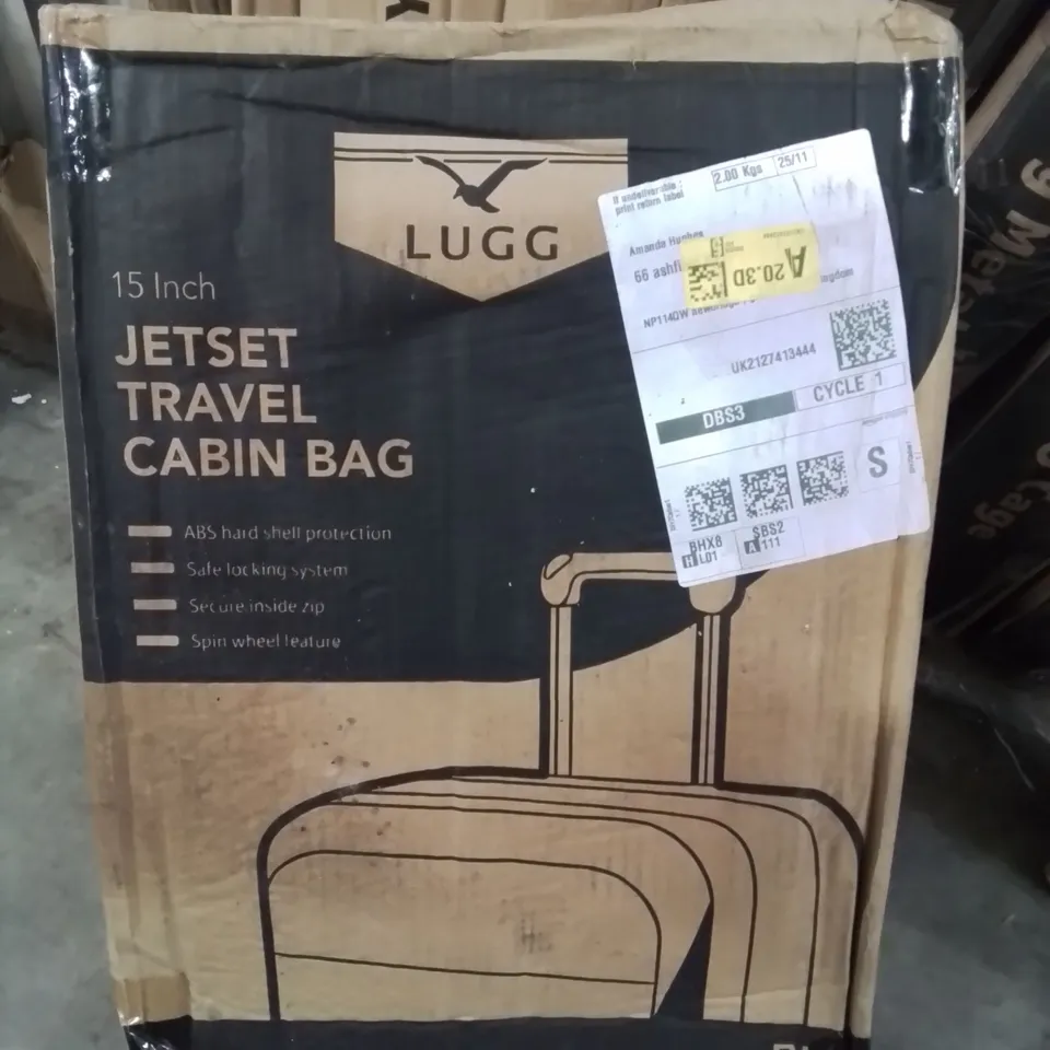 BOXED BLUE GOLD JETSET TRAVEL CABIN BAG.