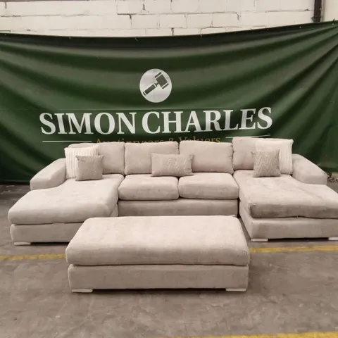 BROADGATE LARGE U-SHAPE MODULAR SOFA WITH FOOTSTOOL