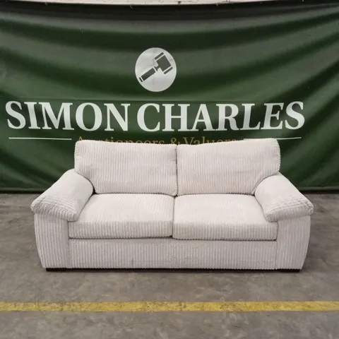 AMALFI STANDARD 3 SEATER BACK FABRIC SOFA - SILVER