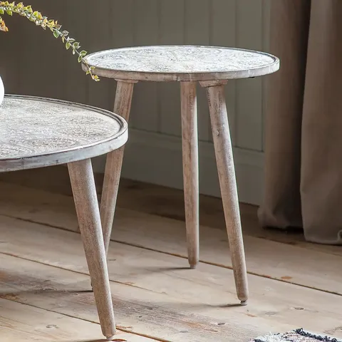 BOXED BREDE SIDE TABLE NAT WHITE 450X450X550