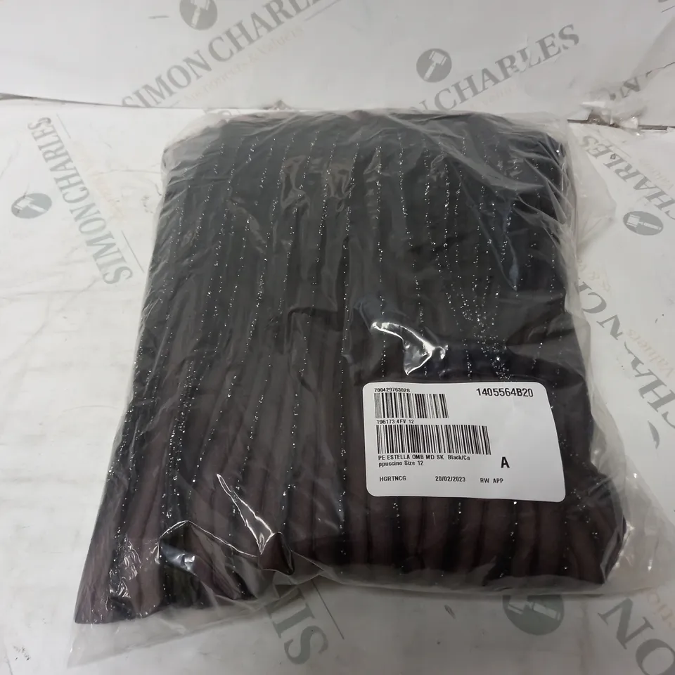 PHASE EIGHT ESTELLA OMBRE MIDI SKIRT BLACK/CAPPUCCINO SIZE 12