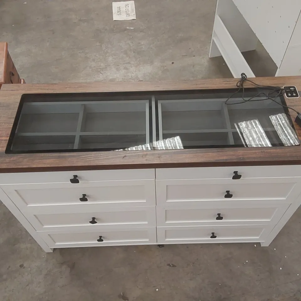 DESIGNER 4-DRAWER CABINET WITH CHARGING STATION