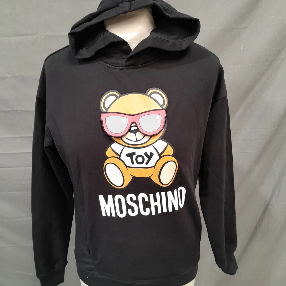 MOSCHINO TEEN BEAR THEMED BLACK HOODIE 12 YRS