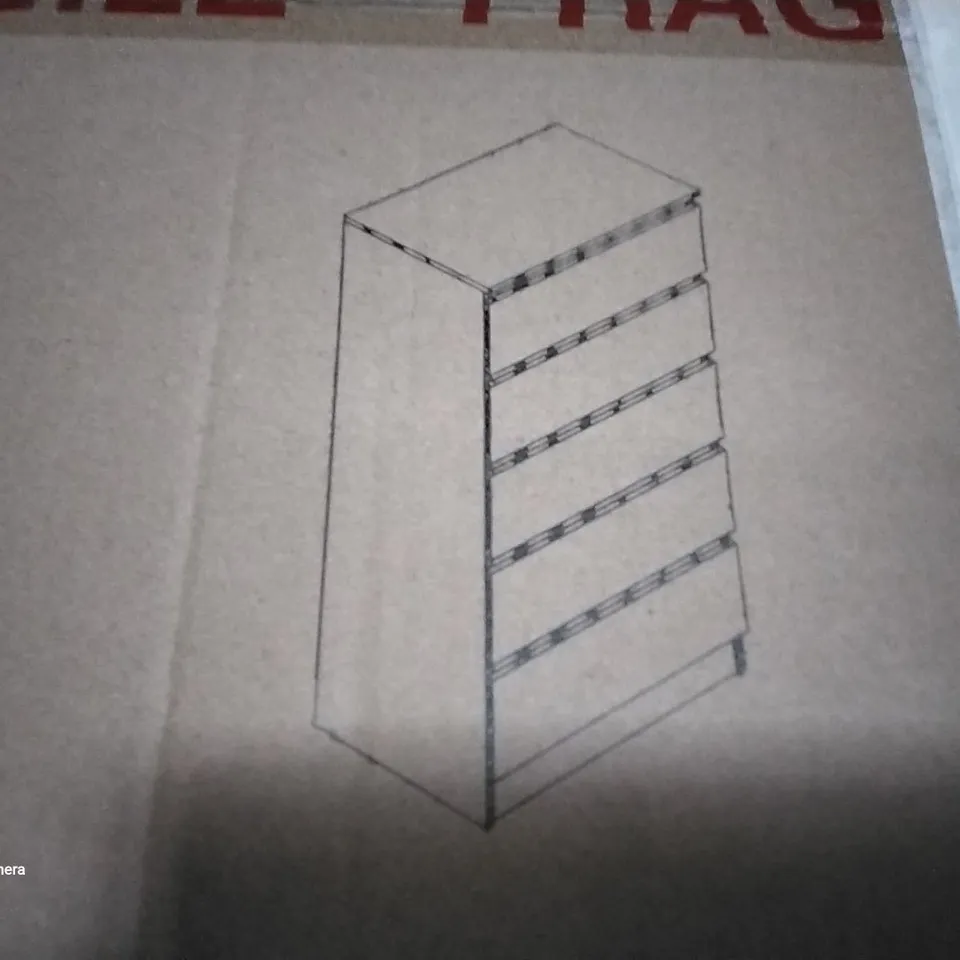 BOXED CARLTON 5 DRAWER CHEST (BOX 1 OF 2 ONLY)