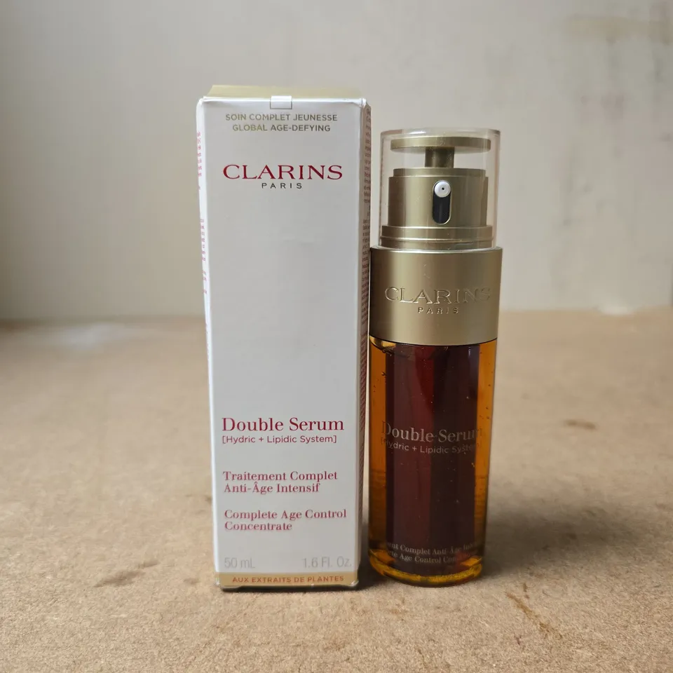 BOXED CLARINS PARIS DOUBLE SERUM – 50 ML, HYDRIC + LIPIDIC SYSTEM (50ML)