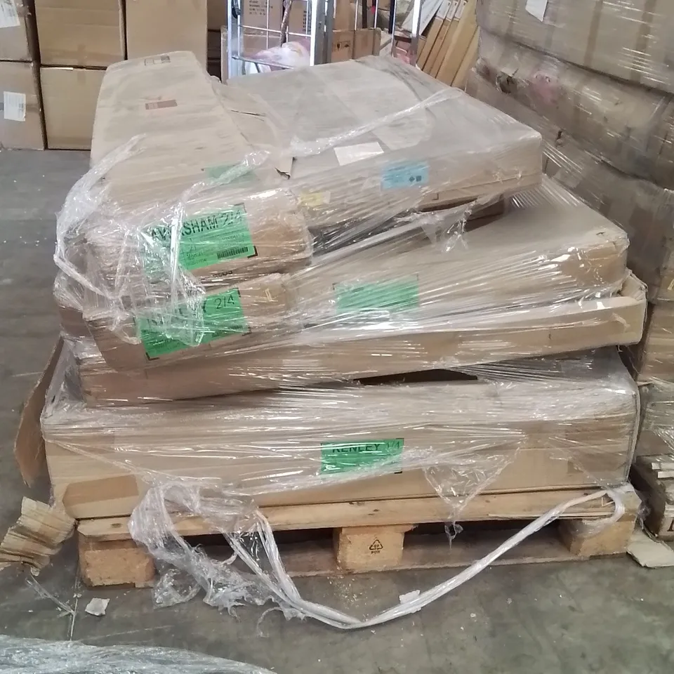 PALLET OF DESIGNER INCOMPLETE BED PARTS AND PIECES