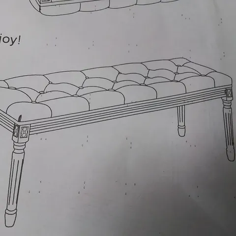 BOXED UPHOLSTERED BENCH -CREAM-