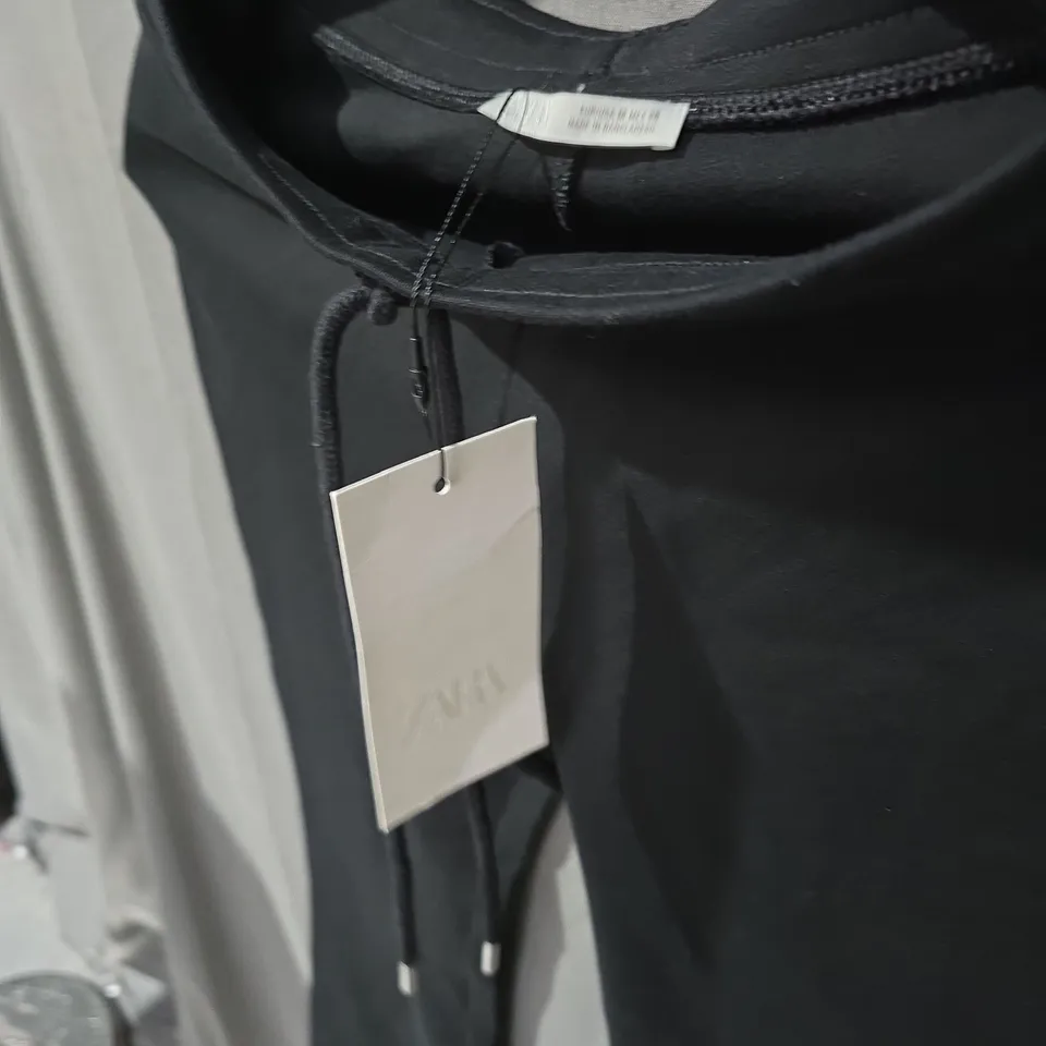 ZARA BLACK DRAWSTRING-WAIST TROUSERS, WOMEN'S, EU 28