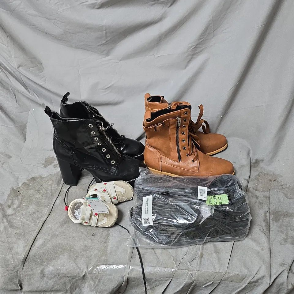 BOX OF APPROXIMATELY 20 ASSORTED FOOTWEAR ITEMS TO INCLUDE BOOTS, SLIPPERS, CHILDRENS SHOES ETC
