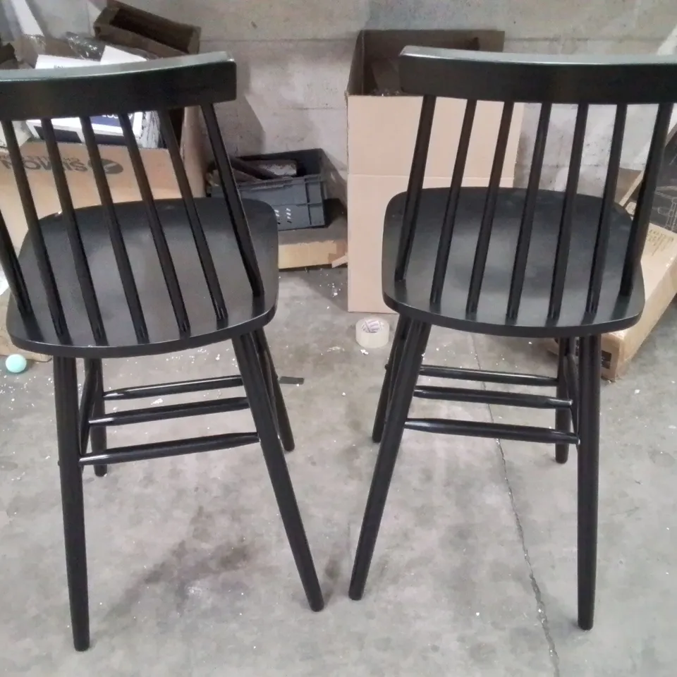 BIRDIA SET OF 2 BAR STOOLS - BLACK SEAT   