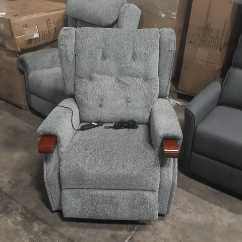 QUALITY DESIGNER FABRIC UPHOLSTERED ELECTRIC RECLINER ARMCHAIR