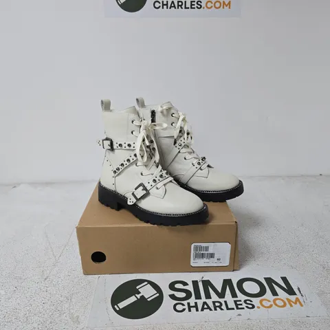 DUNE LEATHER BOOT OFF WHITE  SIZE 3 BOXED