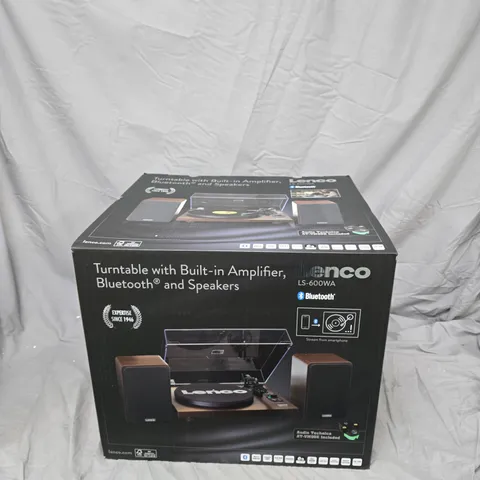 LENCO LS-600WA TURNTABLE WITH BUILT-IN AMPLIFIER, BLUETOOTH & SPEAKERS – BOXED