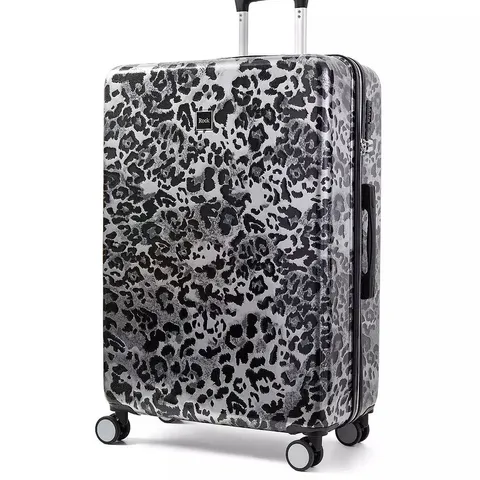SAVANNAH SILVER LEOPARD PRINT LARGE SUITCASE