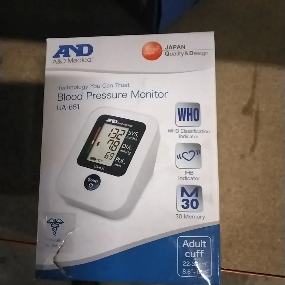 BOXED A&D MEDICAL BLOOD PRESSURE MONITOR