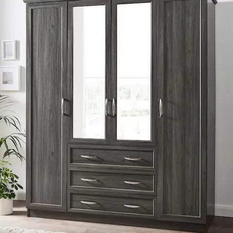 BOXED KINGSTON 4 DOOR WARDROBE - 2 BOXES