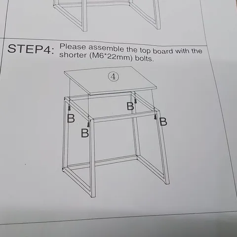 BOXED CHROME BED SIDE TABLE
