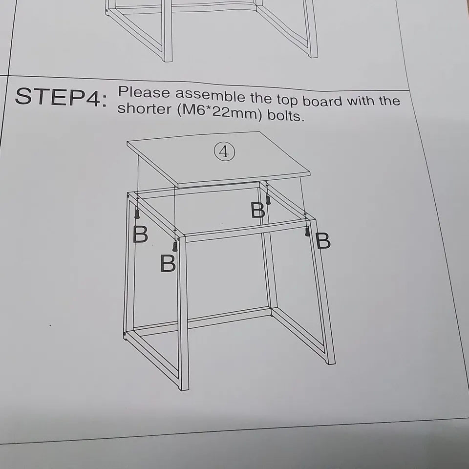 BOXED CHROME BED SIDE TABLE 