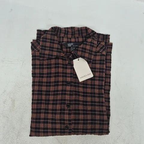 NOBODY'S CHILD DELTA SHIRT IN BROWN SIZE UK 10