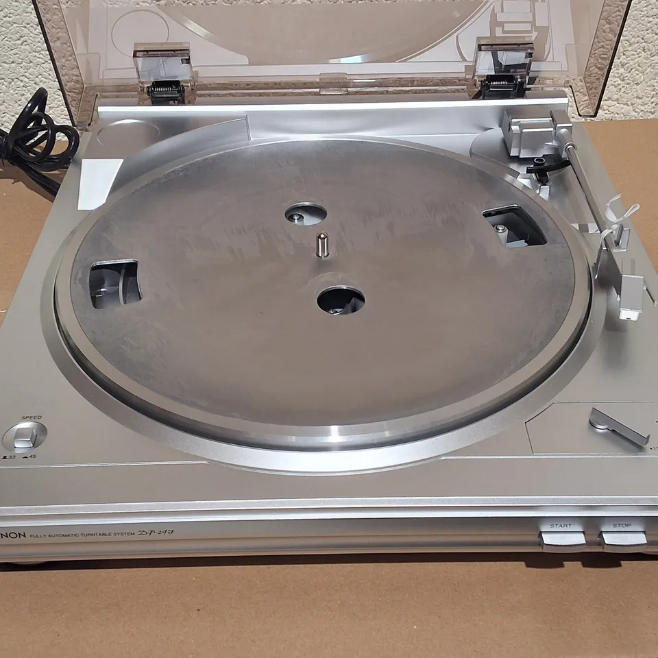 BOXED DENON DP-29F TURNTABLE IN SILVER