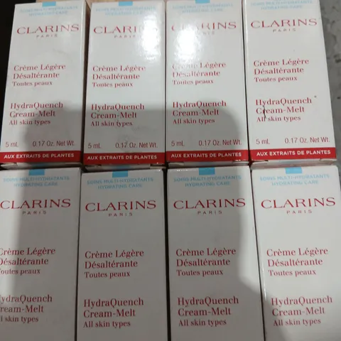 LARGE QUANTITY OF CLARINS HYDRAQUENCH CREAM-MELT ALL SKIN TYPES – 5 ML BOXED SAMPLES