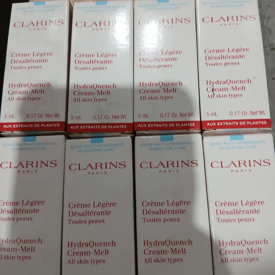 LARGE QUANTITY OF CLARINS HYDRAQUENCH CREAM-MELT ALL SKIN TYPES – 5 ML BOXED SAMPLES