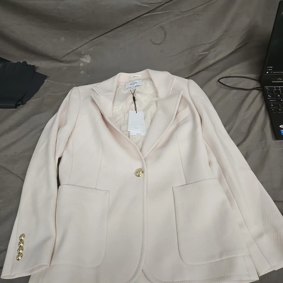 REISS PETITE BLAZER – PALE PINK, BUTTON FRONT, TWO POCKETS, UK 10 (P)