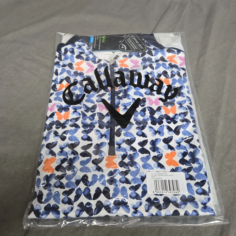 SEALED CALLAWAY METAMORPHOSIS SHORT SLEEVE WOMENS BRILLIANT WHITE -  LARGE