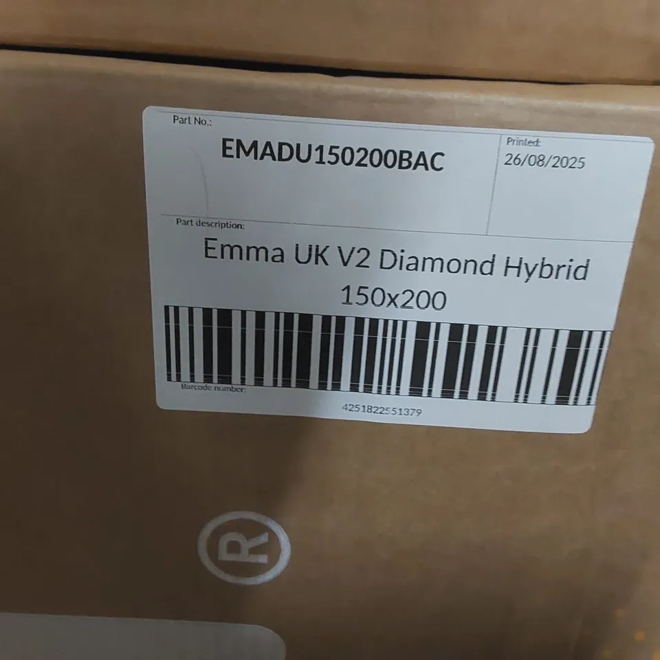 BRAND NEW BOXED EMMA UK V2 DIAMOND HYBRID 150 x 200CM KING SIZE MATTRESS 