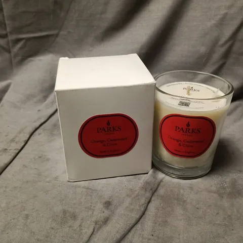 PARKS ORANGE, CEDARWOOD & CLOVE CANDLE – GLASS JAR WITH BOX