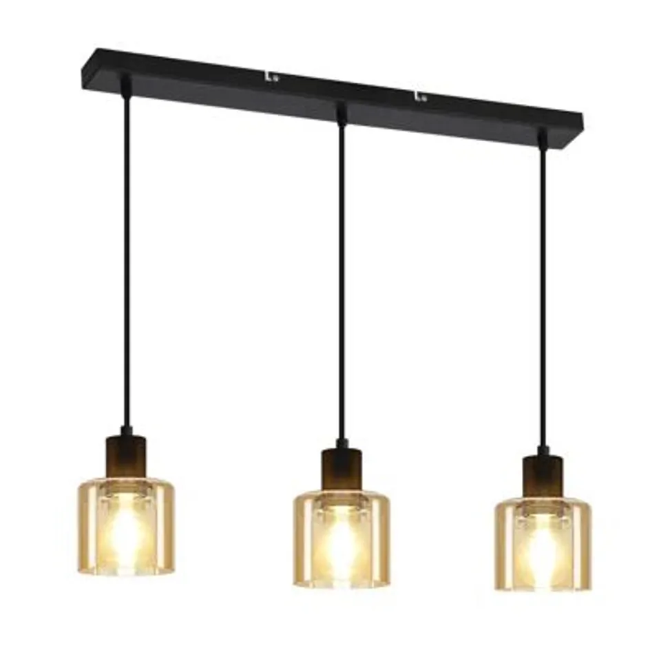 BOXED SHAROLD 3-LIGHT MATTE BLACK PENDANT