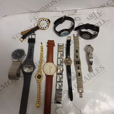 APPROXIMATELY 10 ASSORTED WATCHES FROM VARIOUS BRANDS TO INCLUDE SOFTECH, PLAYBOY, PICADOR ETC