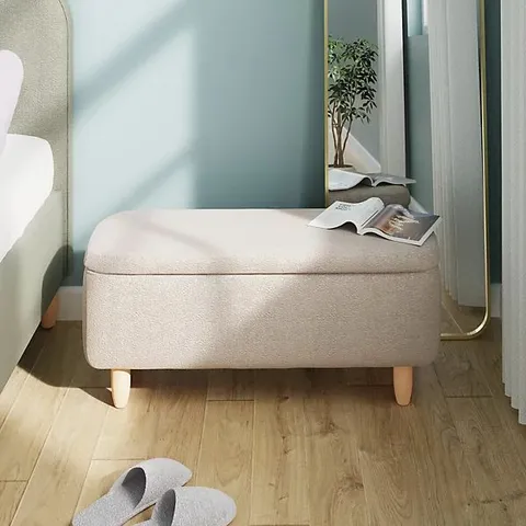 BOXED GFW FLORENCE BOUCLE OTTOMAN NATURAL STONE
