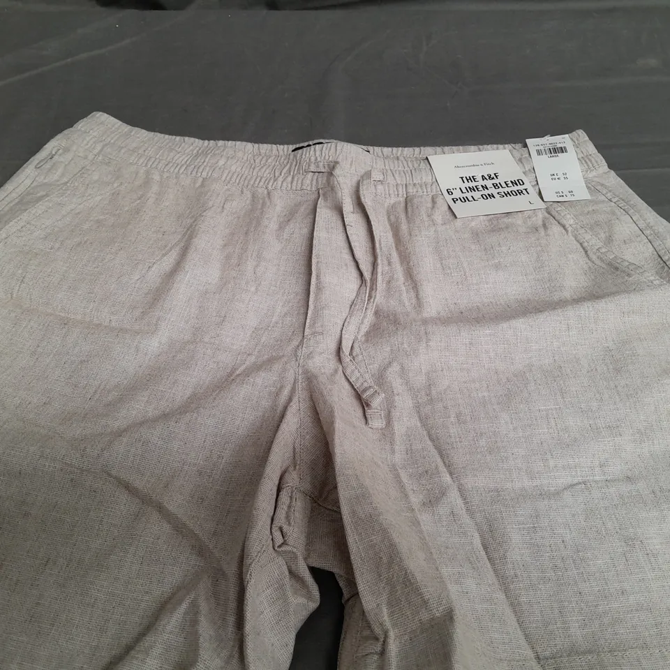 ABERCROMBIE & FITCH 6 LINEN BLEND PULL ON SHORTS - LARGE